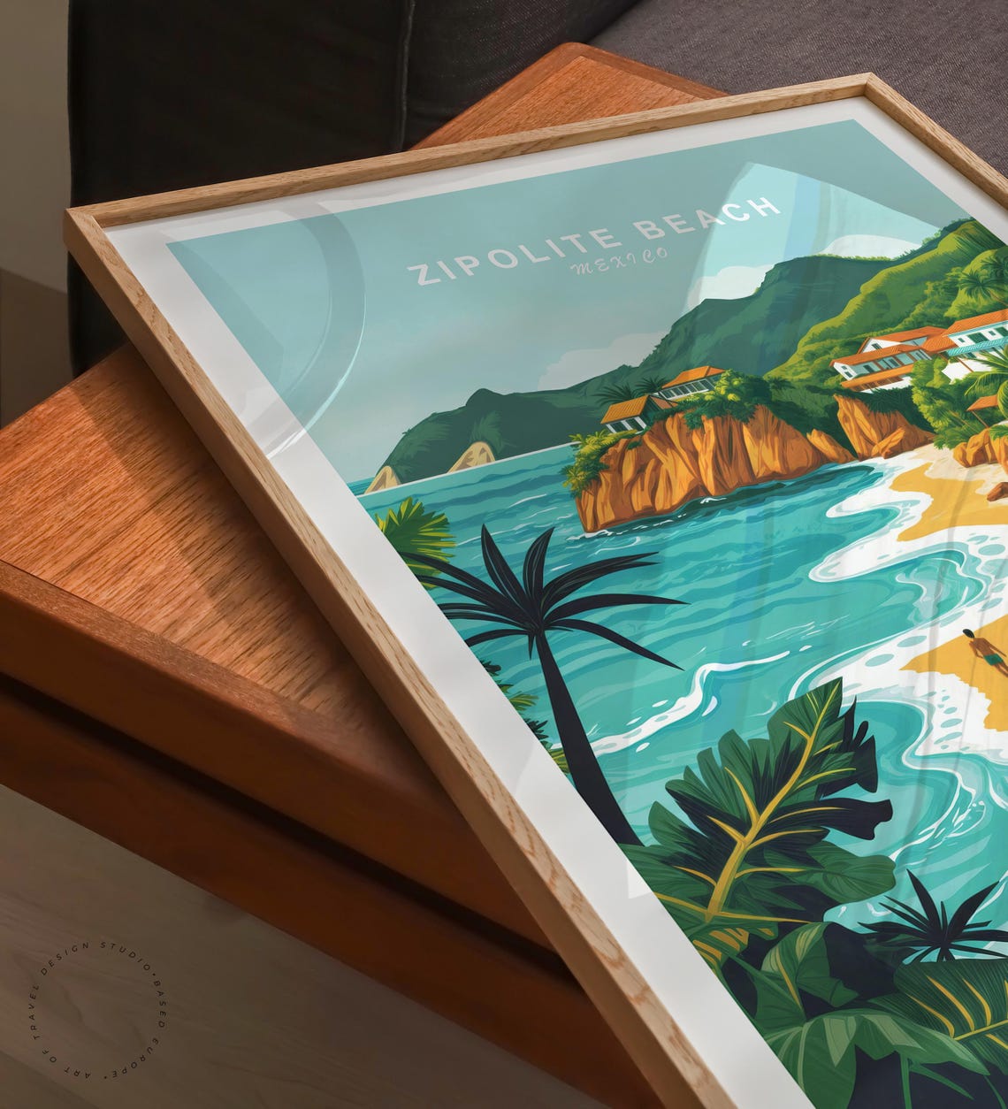 Zipolite Beach Mexico Tropical Shoreline Golden Sand Travel Poster - Image 6