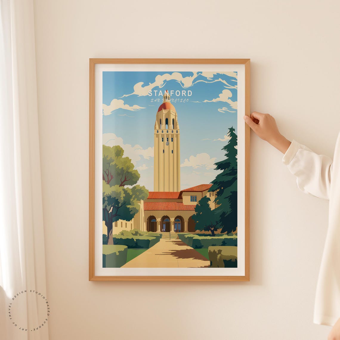 Stanford San Francisco Hoover Tower Campus Grounds Travel Poster - Image 2