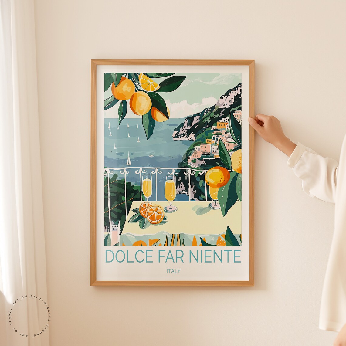 Dolce Far Niente Italy Travel Poster, Lemons Coast - Image 3