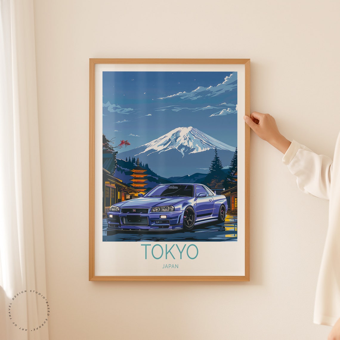 Tokyo Travel Poster Tokyo Japan Wall Art Tokyo Drift R34 Traveler Gifts Japanese Poster Custom Travel Poster Birthday Gifts - Image 2