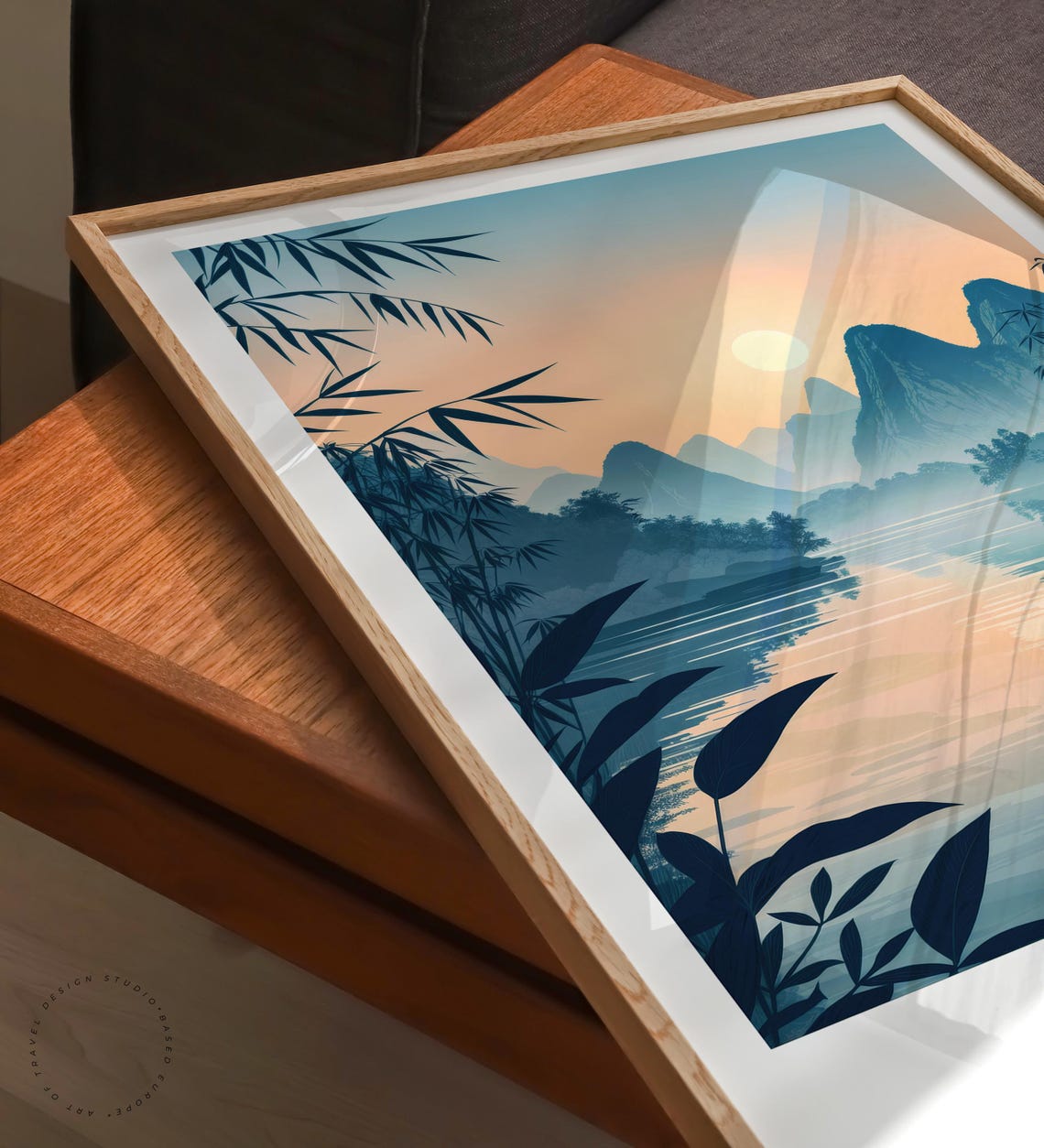 Guilin China Karst Mountains River Sunset Minimalist Travel Poster - Image 6