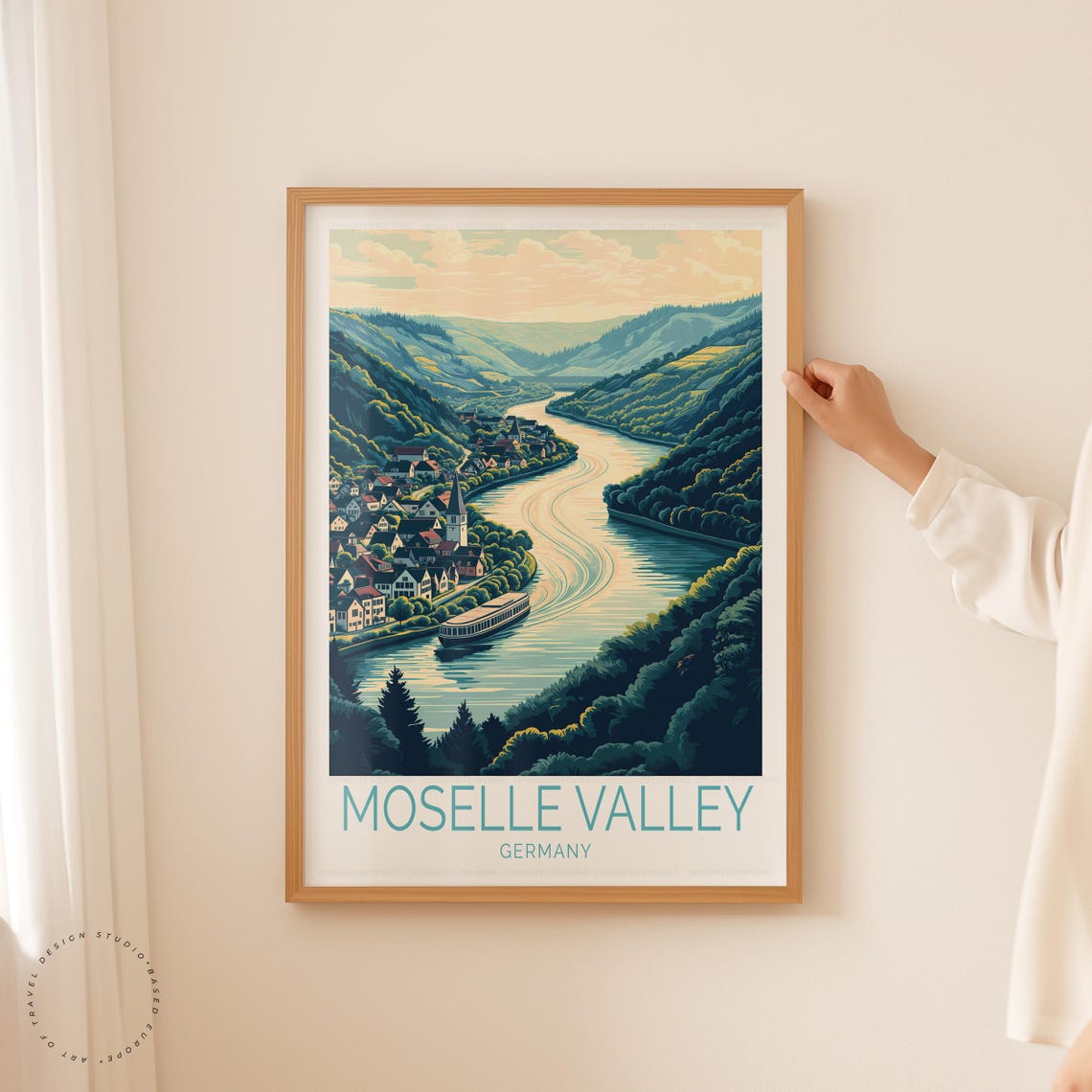 Moselle Valley Germany Travel Poster, Europe Art Print - Image 5