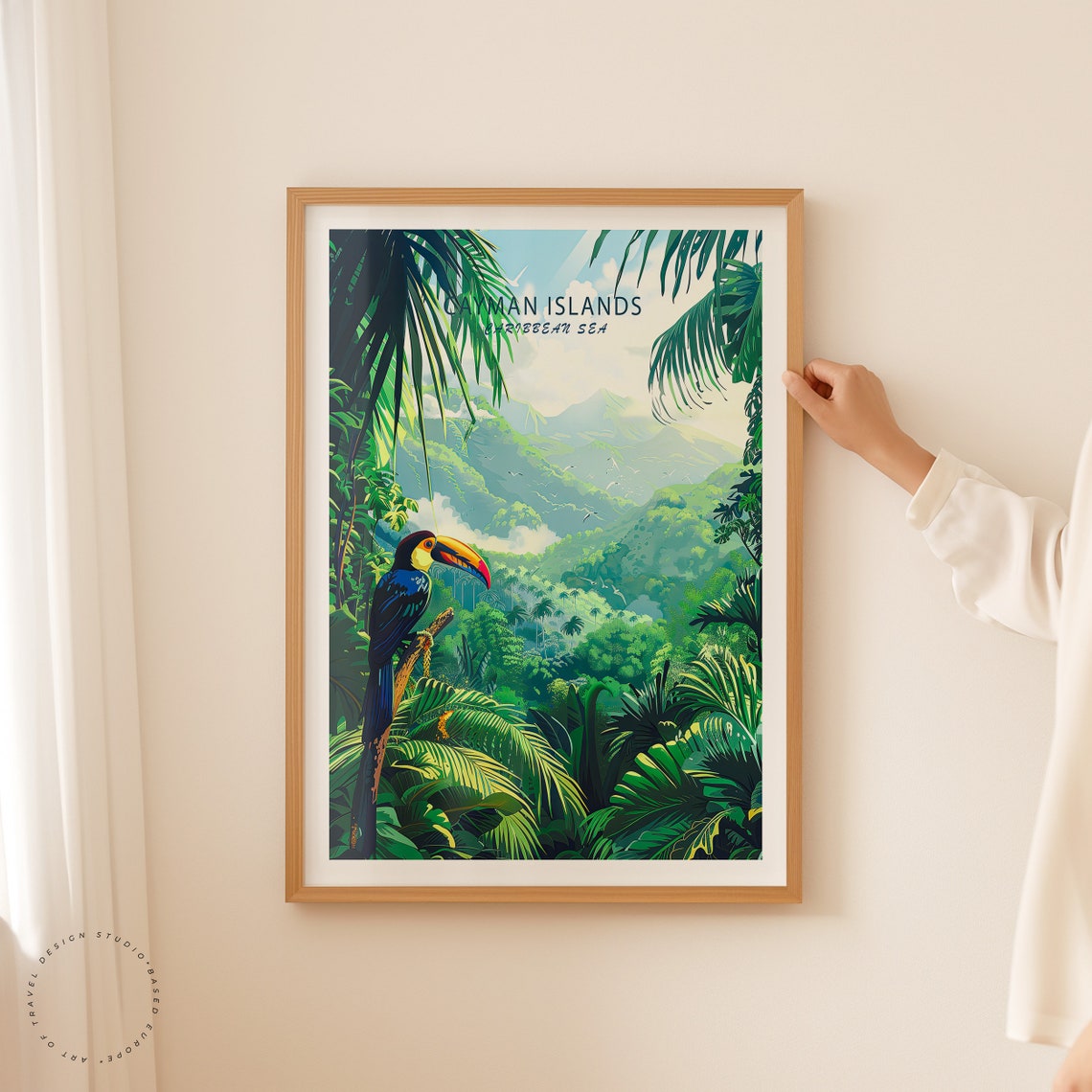 Cayman Island Caribbean Sea Travel Poster Caribbean Sea Wall Art Home Decor Personalised Travel Poster Birthday Gifts - Image 2