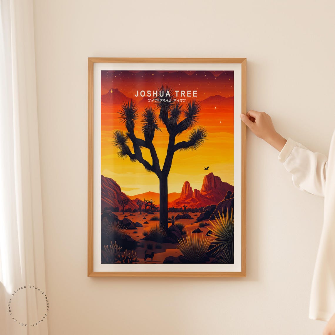 Joshua Tree National Park Desert Sunset Silhouette Travel Poster - Image 2