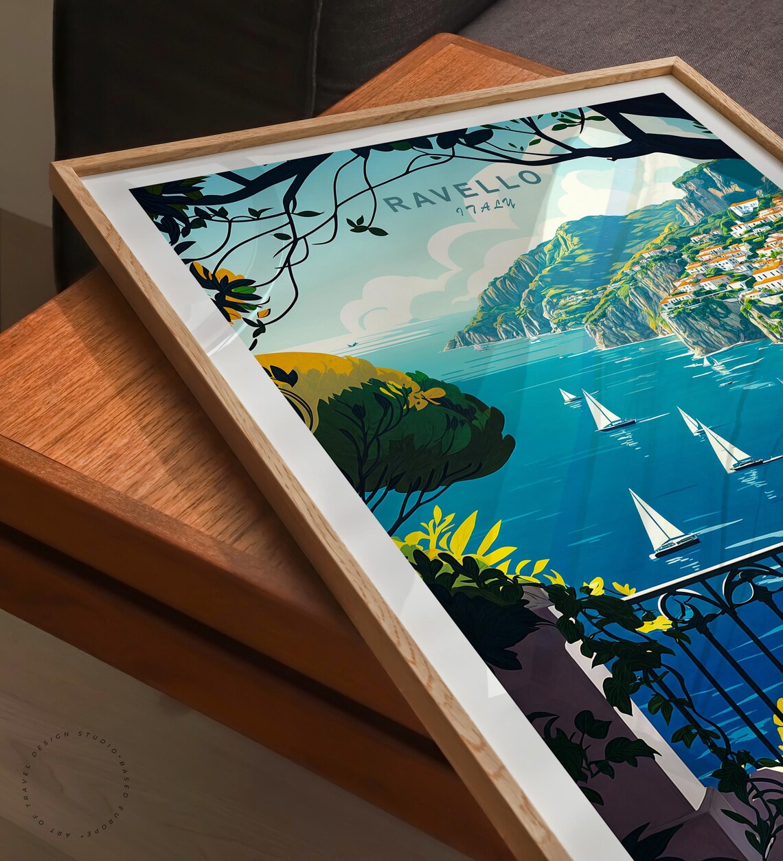 Ravello Italy Terrace Overlooking the Amalfi Coast Bay Poster - Image 3