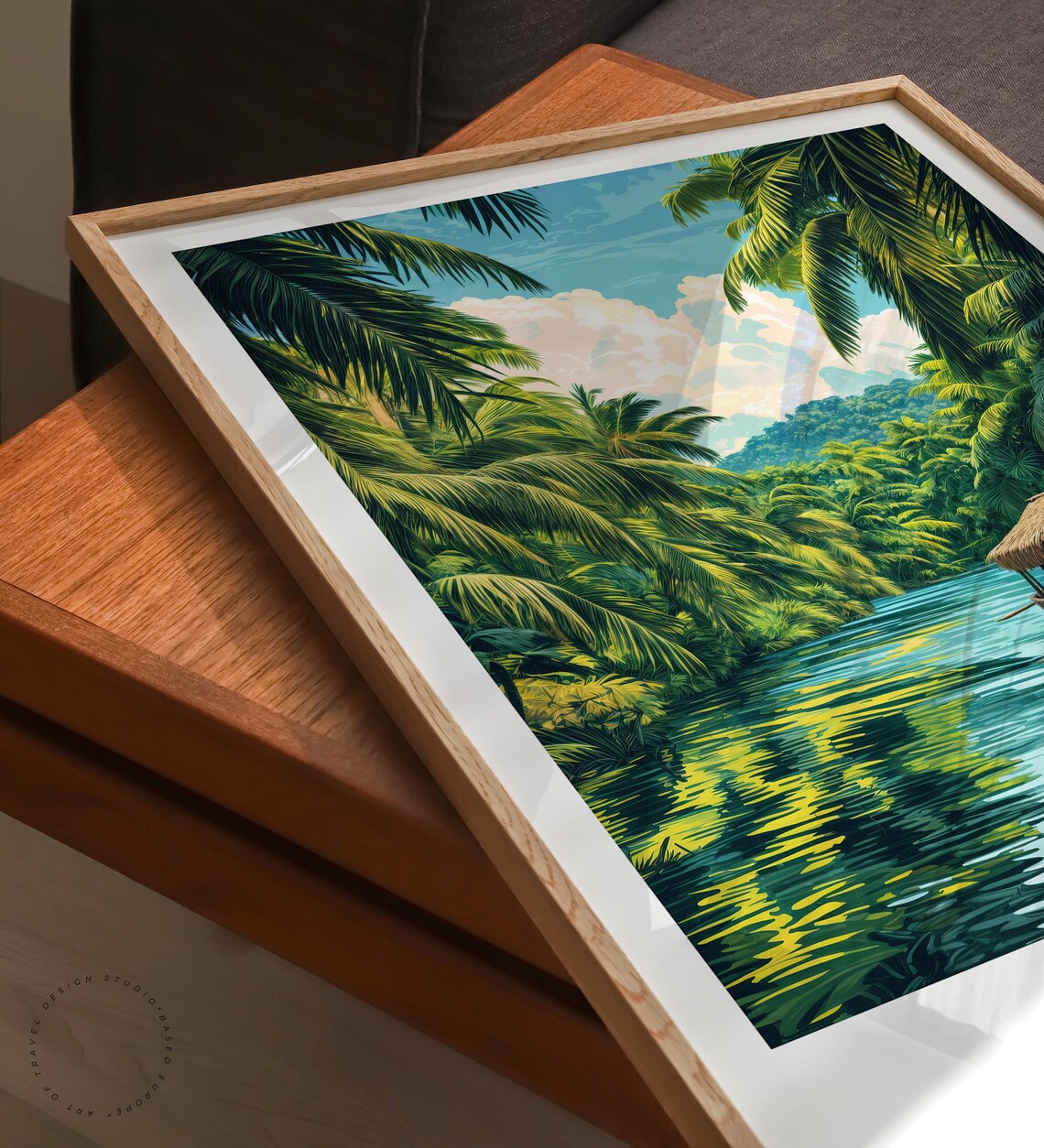 Bohol Philippines Lush Jungle River Cruise Boat Vintage Poster - Image 6