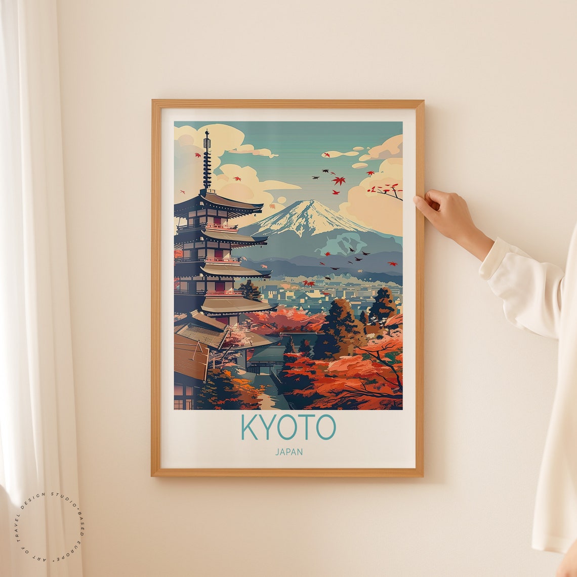 Kyoto Japan Travel Poster Japan City Wall Decor Kyoto Japan Fuji Poster Print Japanese Poster Personalised Present Wedding Gifts - Image 2