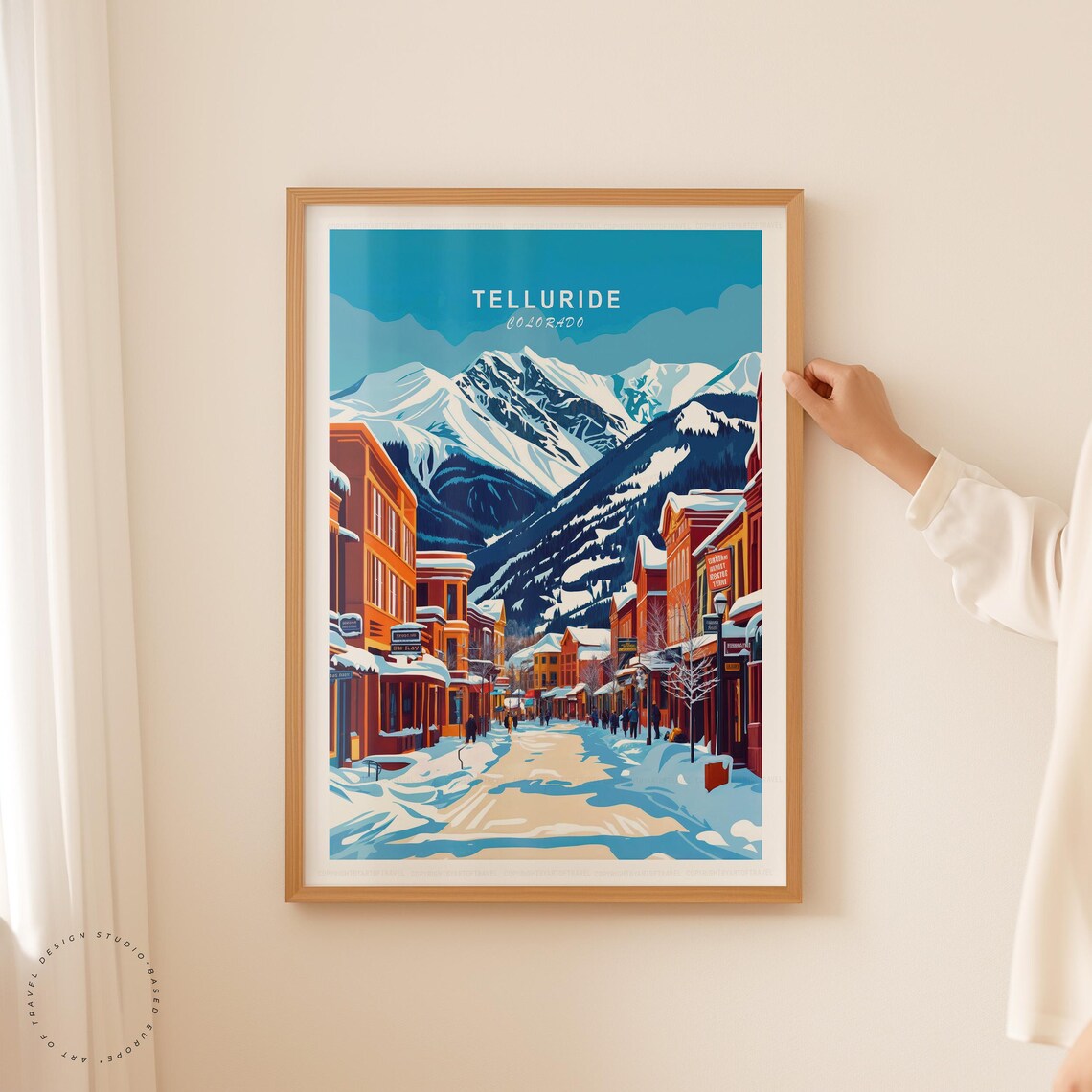 Telluride Colorado Snowy Main Street Mountain Town Winter Scene Poster - Image 5