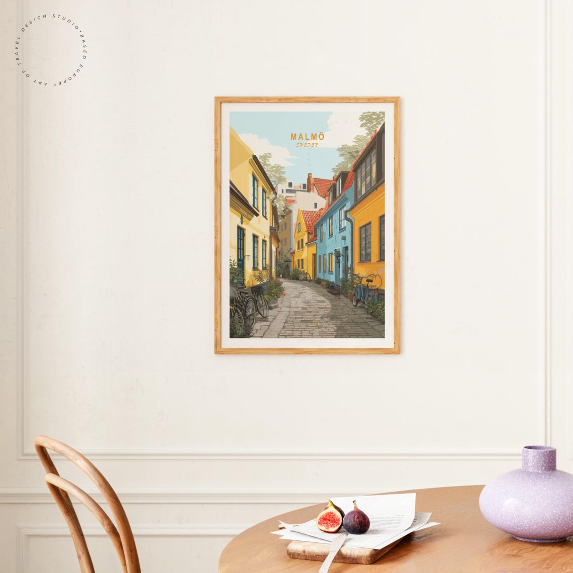 Malmo Sweden Old Town Cobblestone Street Vintage Travel Poster - Image 4