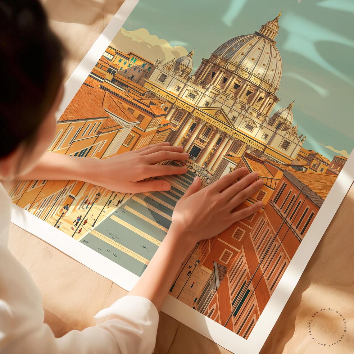 Rome Italy Saint Peters Basilica Dome Grand Avenue Viewpoint Poster - Image 3
