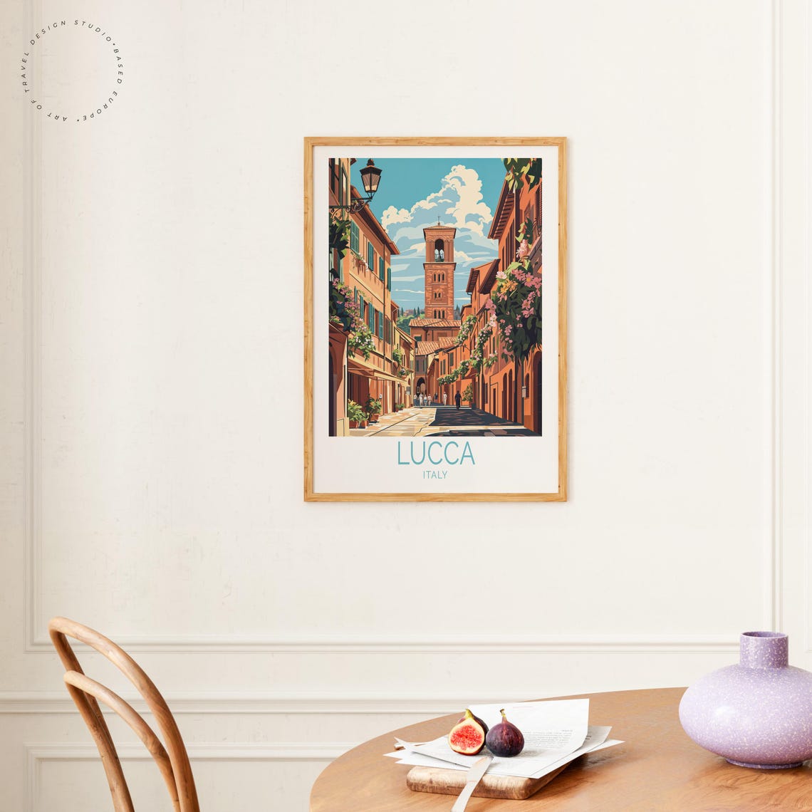 Lucca Italy Travel Poster, Tuscany Art Print - Image 4