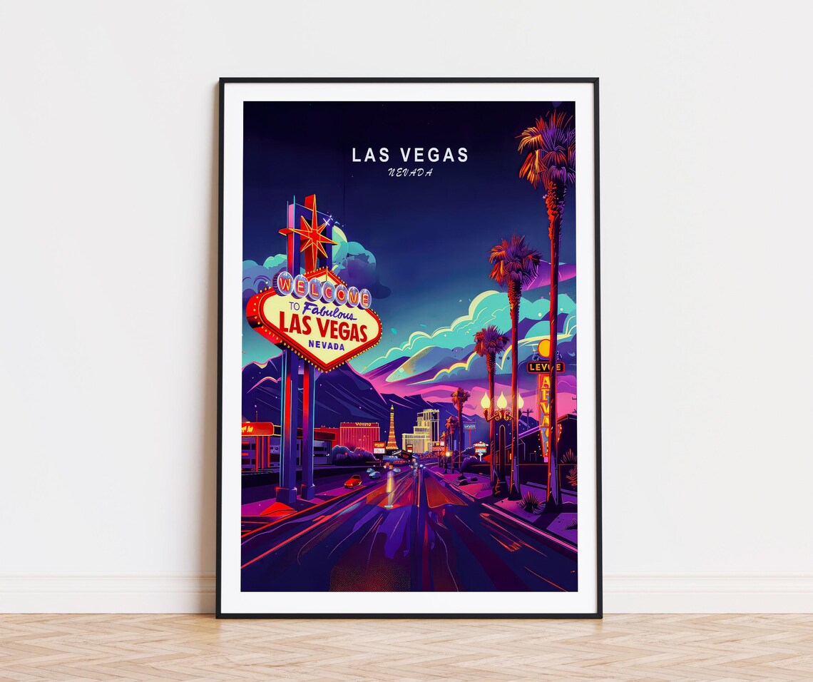 Las Vegas Nevada Travel Poster, Travel Art Print