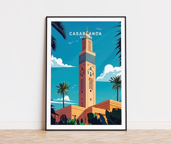 Casablanca Morocco Poster Casablanca Morocco Wall Art Morocco Travel Print City Personalised Gifts Wedding Present