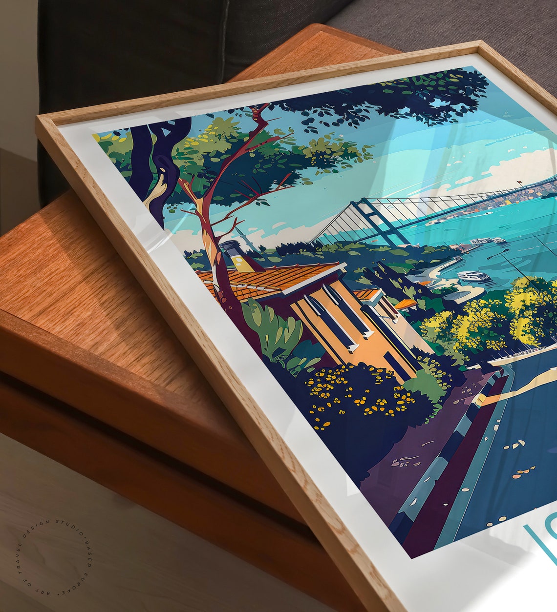 Istanbul Turkey Bosphorus Bridge Hillside Street Travel Poster - Image 3