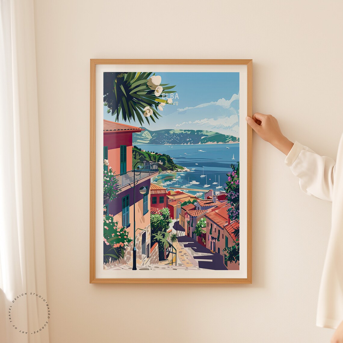 Elba Italy Seaside Town Bay With Sailboats In Tuscany Travel Poster - Image 2