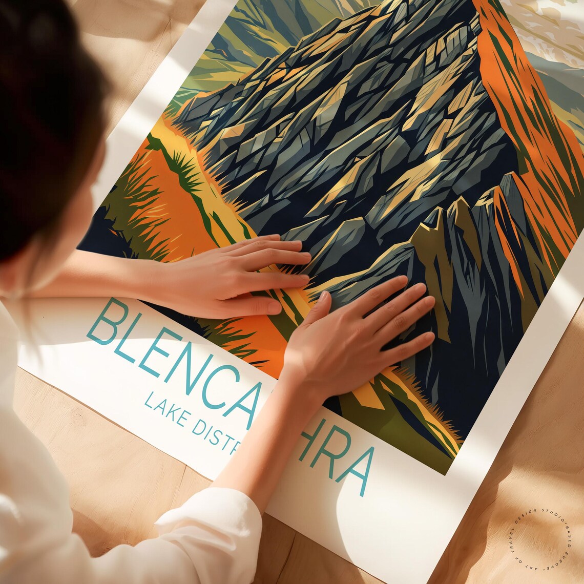 Blencathra Lake District Rocky Mountain Ridge Vintage Travel Poster - Image 3