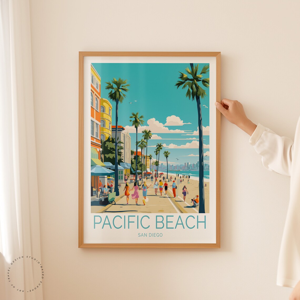 Pacific Beach San Diego Travel Poster Art Print - Image 2