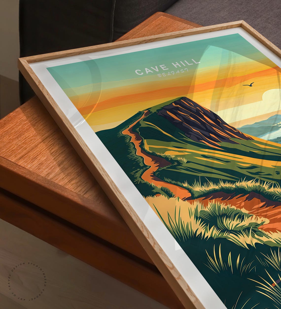 Cave Hill Belfast Sunset Hiking Trail Basalt Cliffs View Poster - Image 3