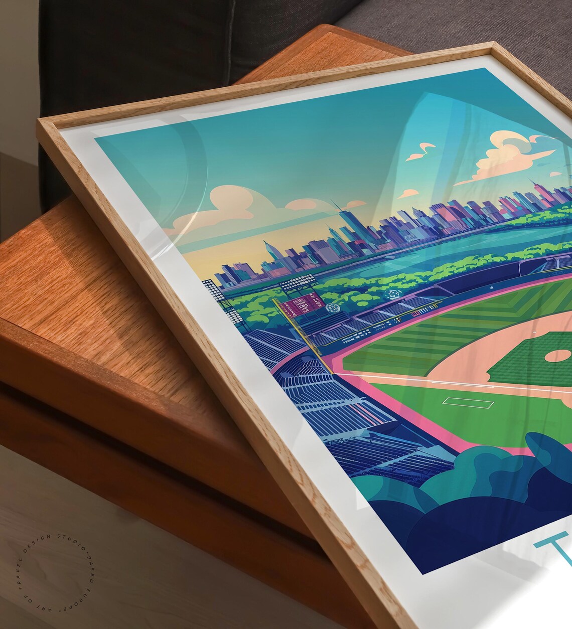 The Bronx New York Baseball Stadium City Skyline Vintage Travel Poster - Image 6
