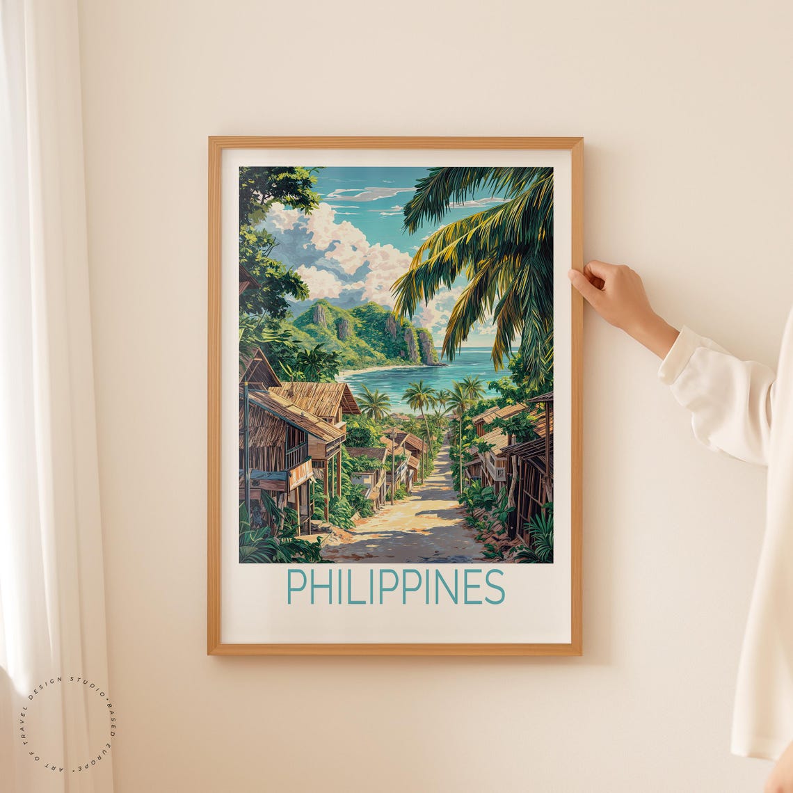 Philippines Tropical Village Path Leading to a Turquoise Beach Poster - Image 2