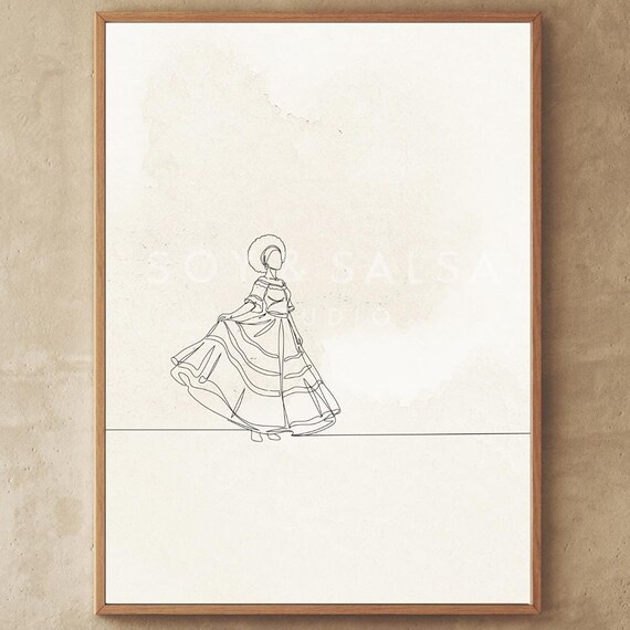 Brazilian Bahia Continuous Line Drawing Art Print