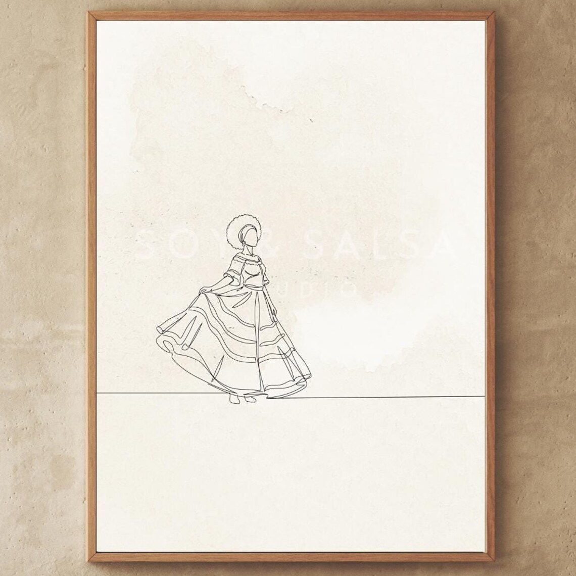 Brazilian Bahia Continuous Line Drawing Art Print