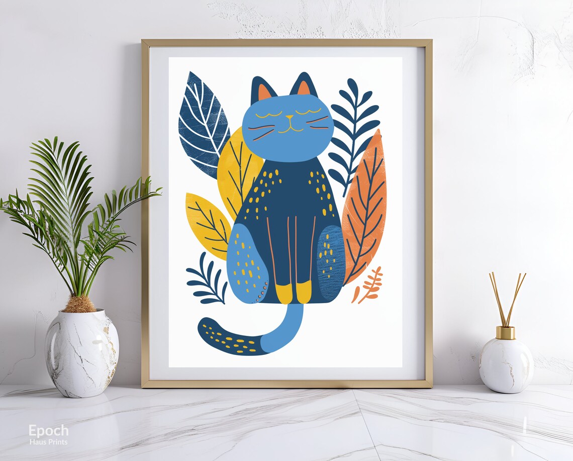 Cat Drawings, Children's Room Nursery Art