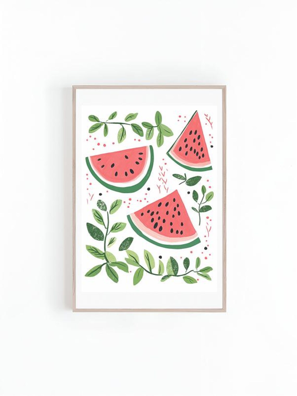 Watermelon Illustration, Fruit Kitchen Art Print