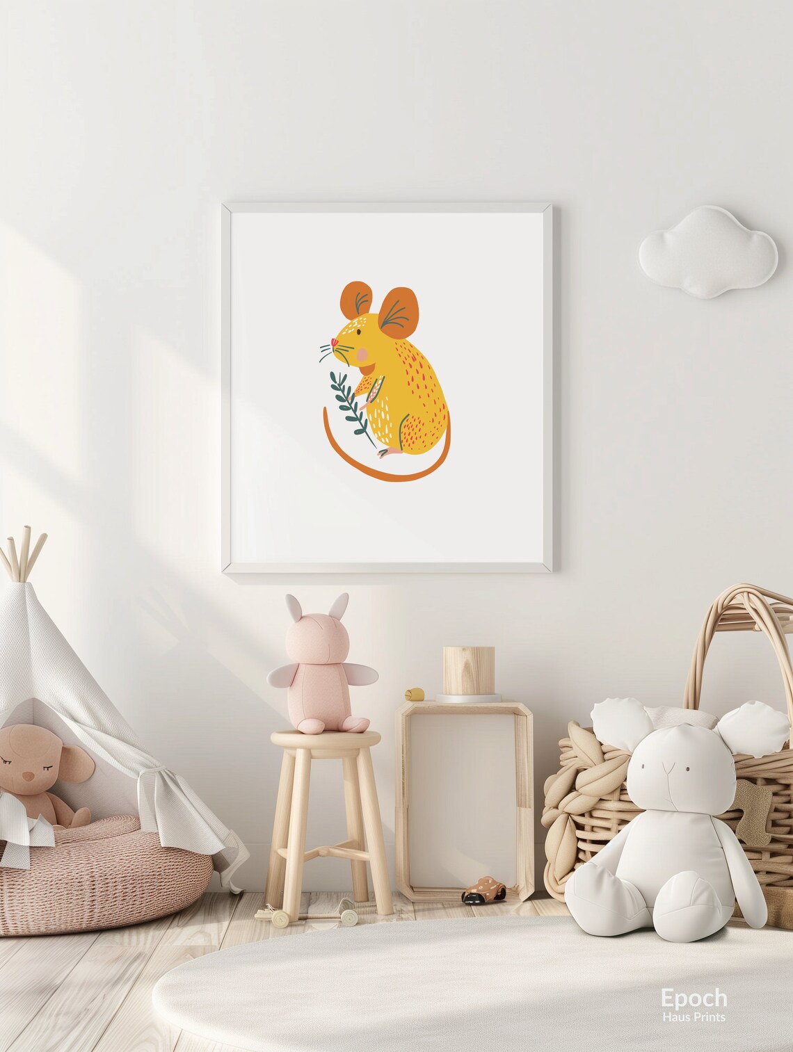 Mouse Illustration, Cute Nursery Wall Art - Image 3