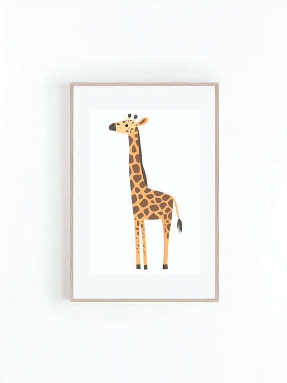 Giraffe Safari Animal Nursery Wall Art