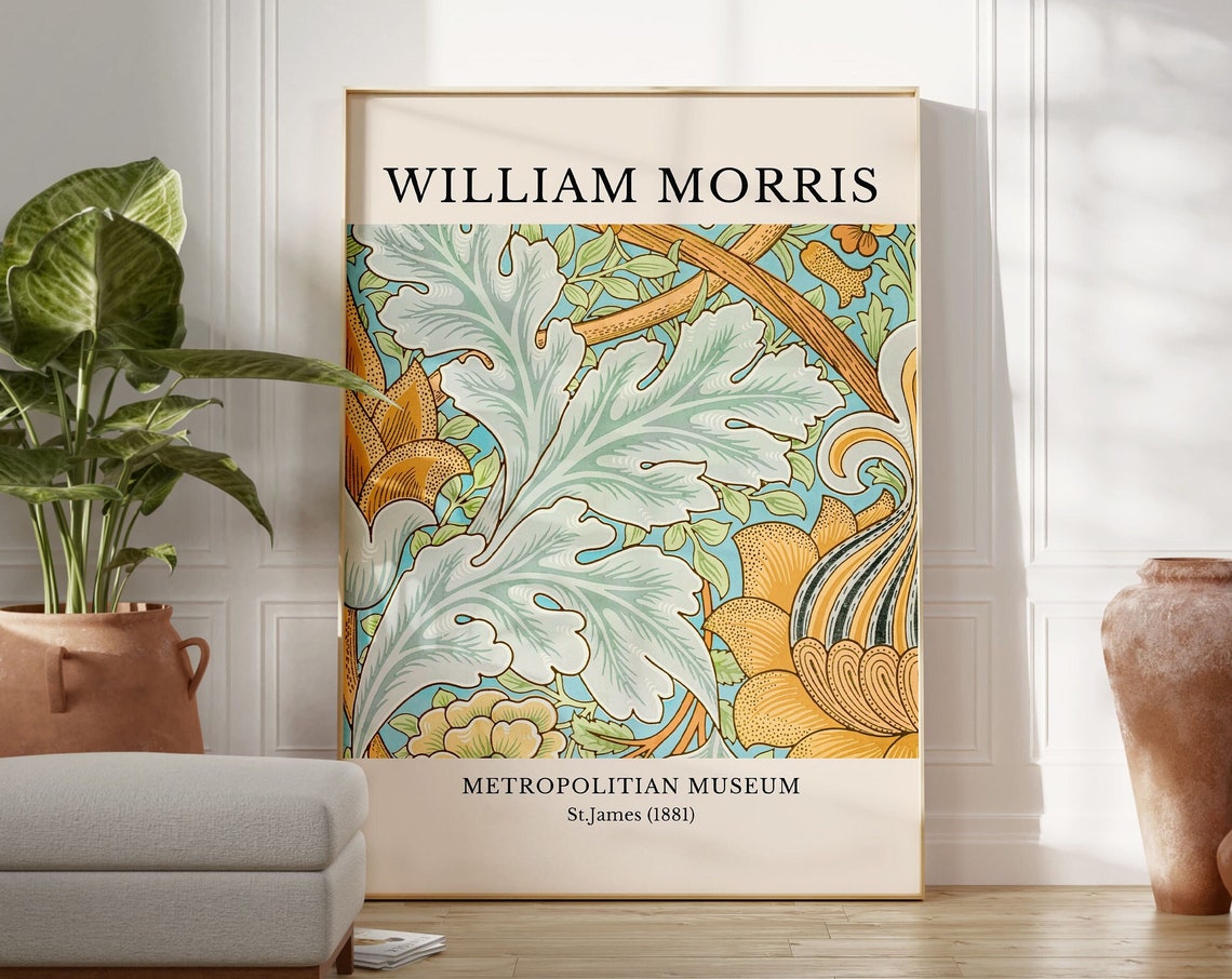 William Morris St James 1881 Botanical Museum Exhibition Poster