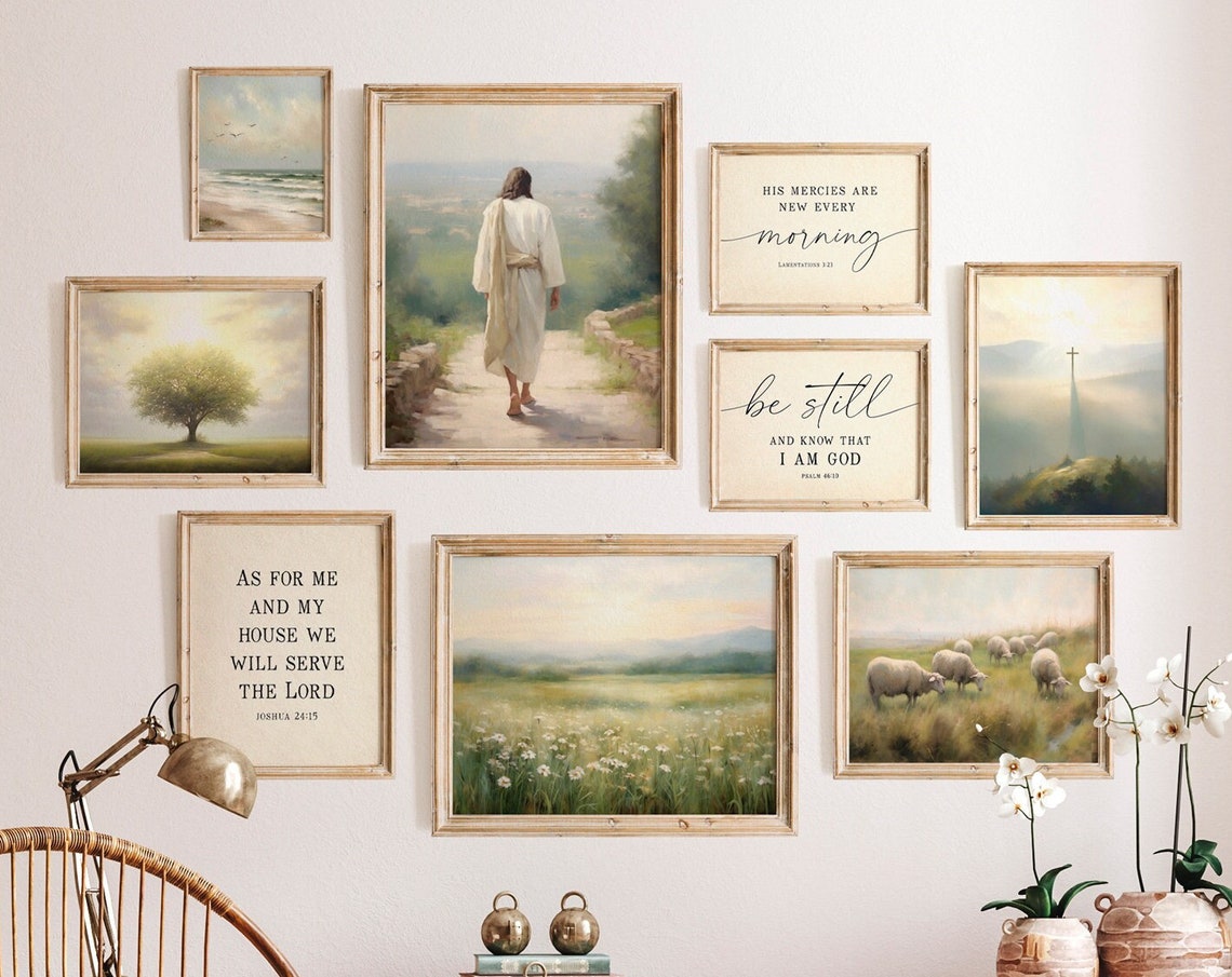 Christian Gallery Set of Nine Jesus and Scripture Verse Prints Poster - Image 6