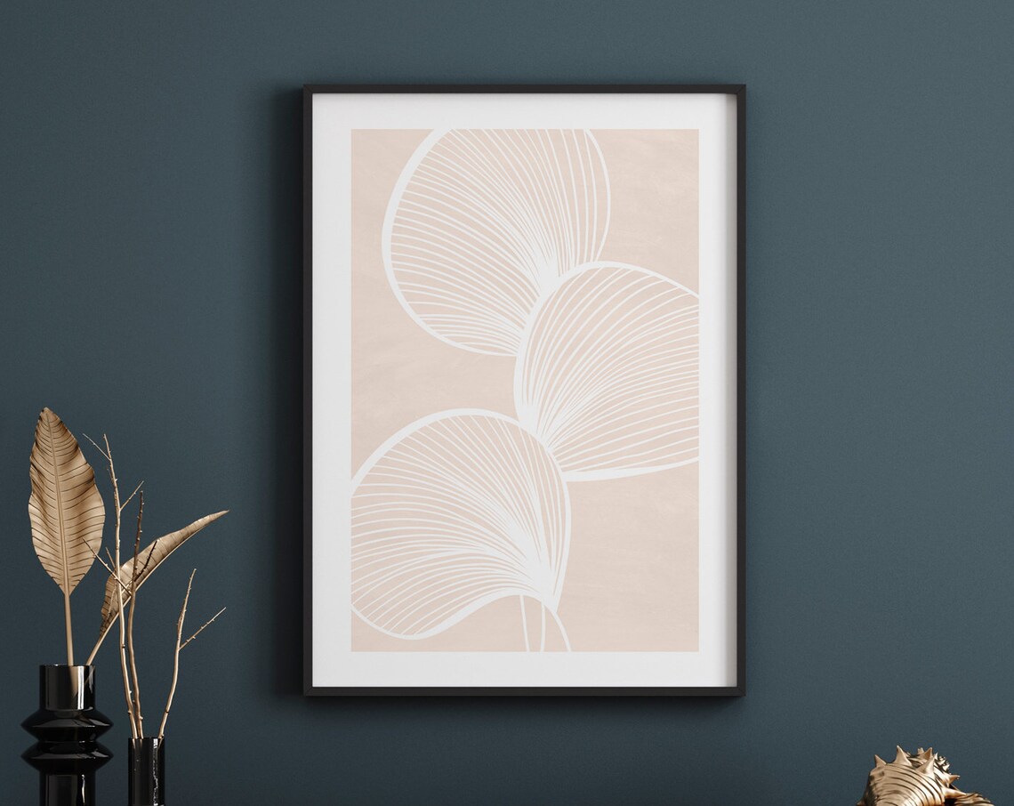 Botanical Beige and Blush Pink Art Print