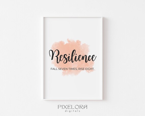 Resilience Definition Inspirational Quote Poster Motivational Wall Art Personal Growth Office Decor