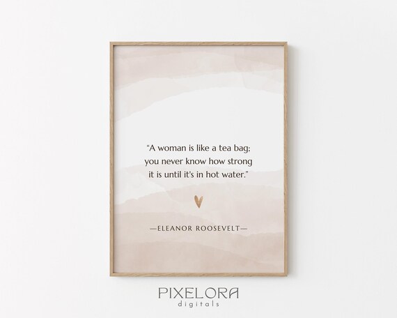 Eleanor Roosevelt Quote Inspirational Wall Art Motivational Poster Famous Life Decor
