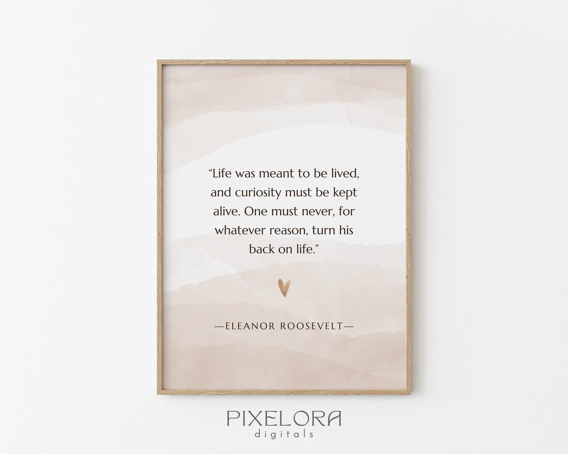 Eleanor Roosevelt Quote Inspirational Wall Art Motivational Poster Famous Life Uplifting Decor