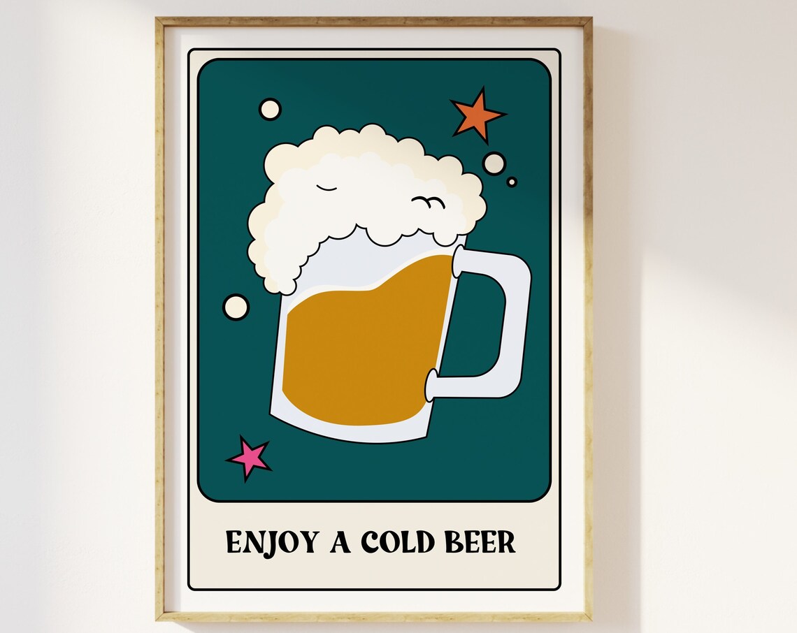 Enjoy A Cold Beer Tarot Card Style Art Print