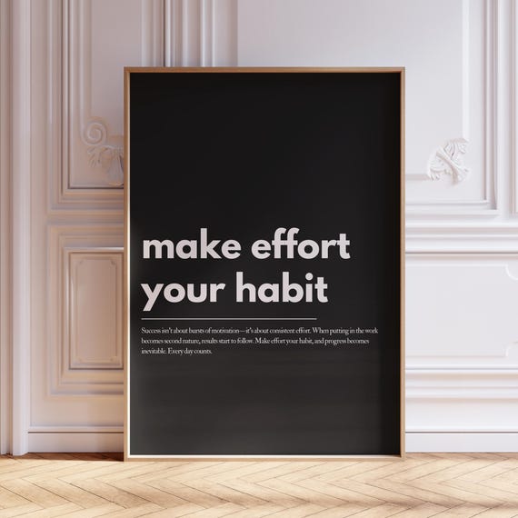 Motivational Typography Poster Affirmation Home Office Wall Art Mental Health Uplifting Quote