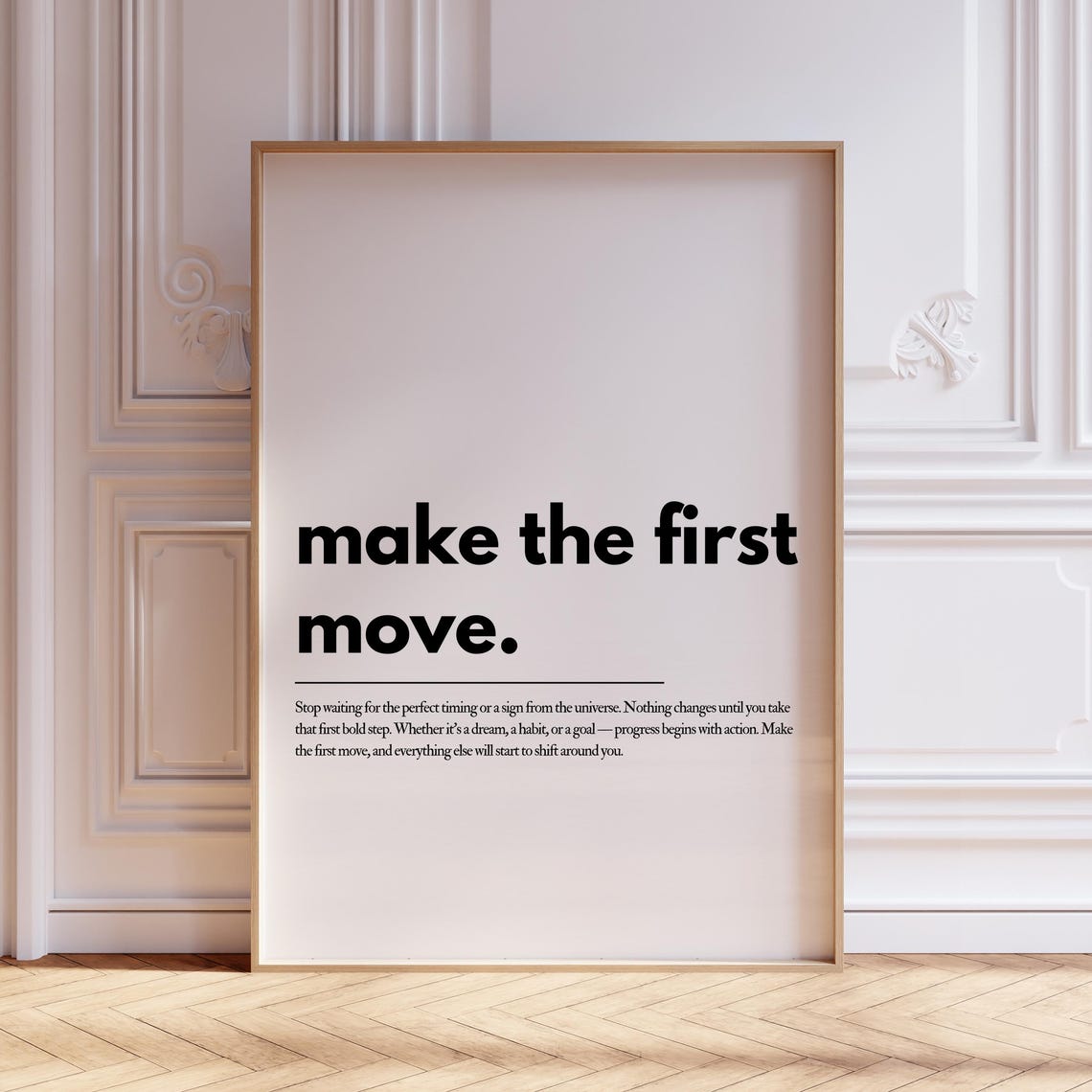 Make The First Move Typography Poster Uplifting Quote Inspirational Wall Art Therapist Office Decor Motivational