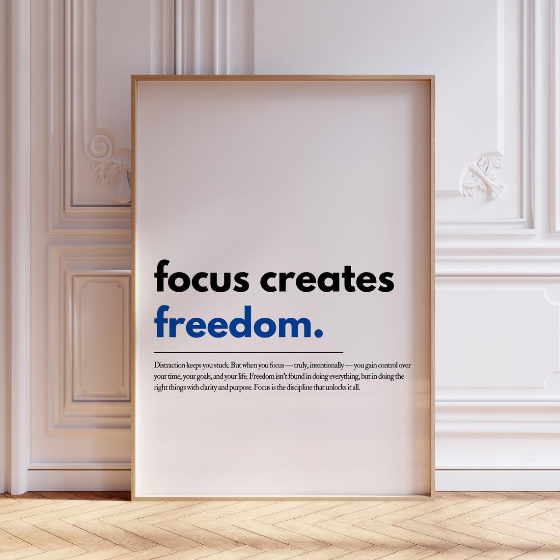 Focus Creates Freedom Motivational Wall Art Typography Poster Uplifting Quote Inspirational Therapist Office Decor