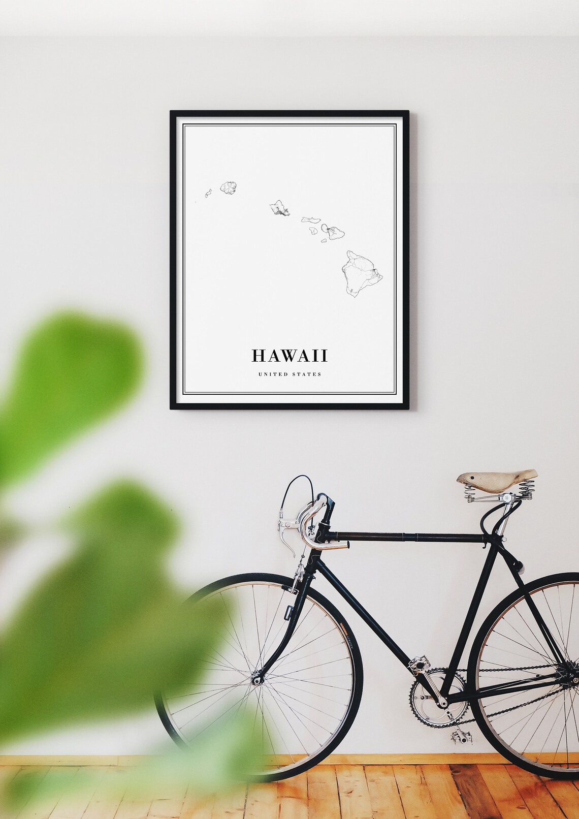 Hawaii State Map, Black and White Travel Poster - Image 3