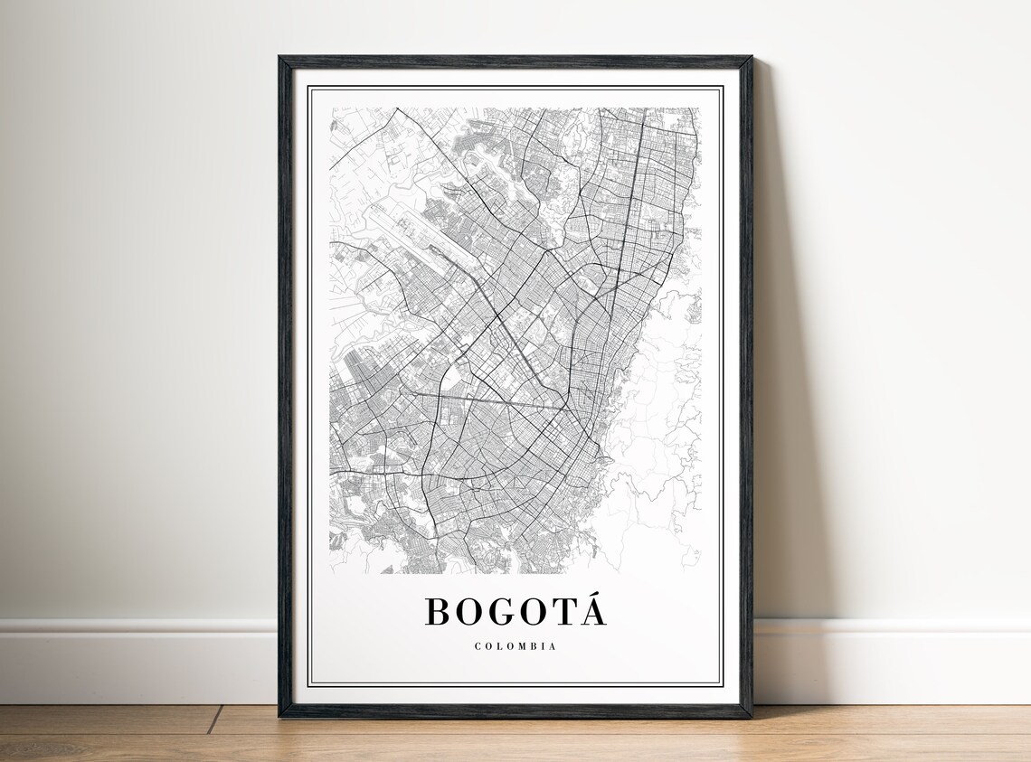 Bogota Colombia Map Print, Black and White Travel Poster - Image 5