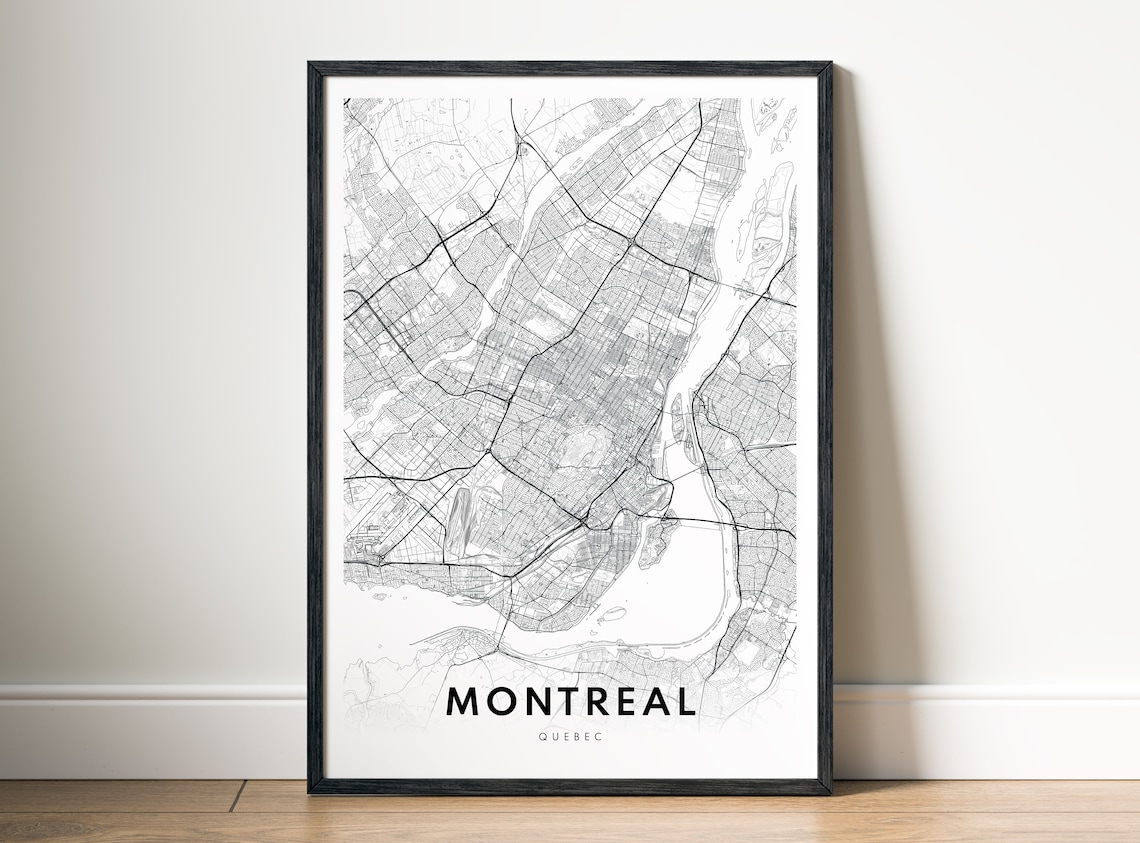 Montreal Map Print, Minimal City Map Poster