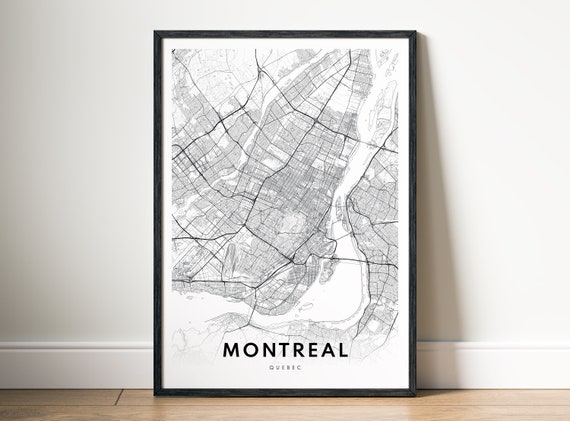 Montreal Map Print, Minimal City Map Poster