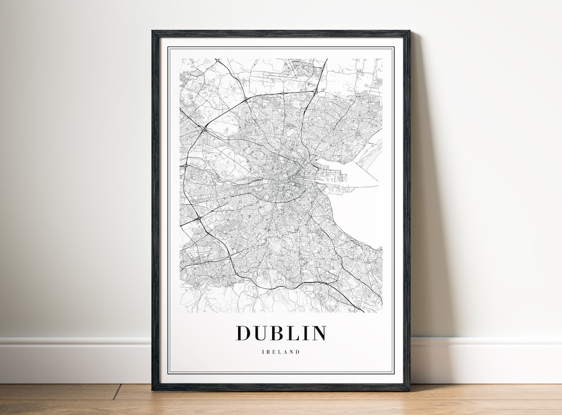 Dublin Map Print, Black And White Travel Poster - Image 5