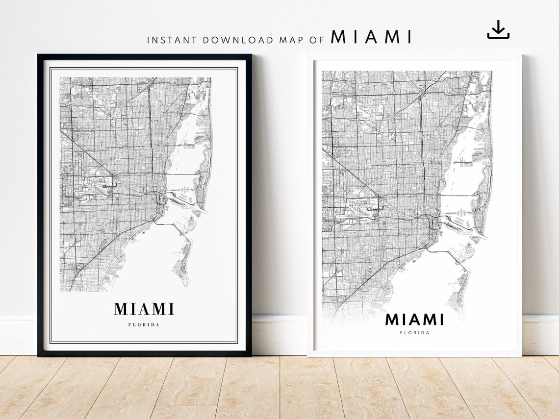 Miami Map Print, Modern Miami City Map - Image 5