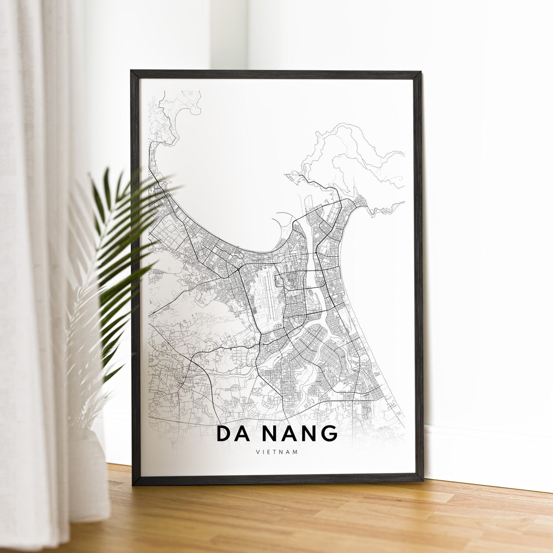 Da Nang Vietnam Coastal City Minimal Street Map Travel Poster - Image 2