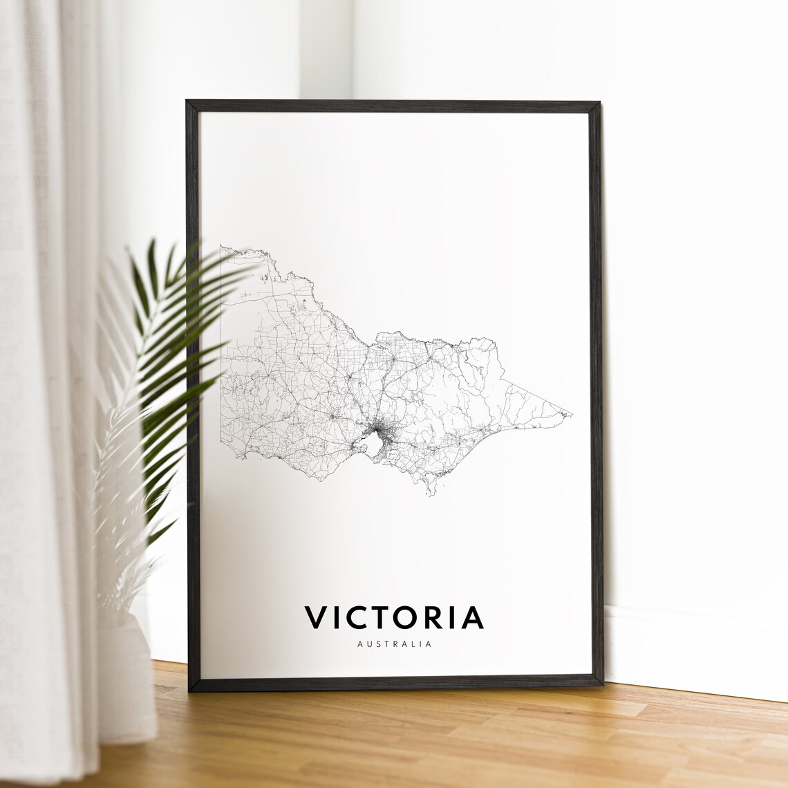 Victoria Australia Map Print, Black and White Map - Image 2