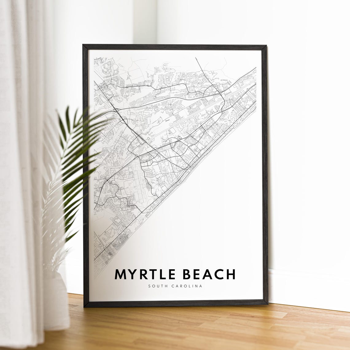 Myrtle Beach South Carolina Minimalist City Street Map Poster - Image 2