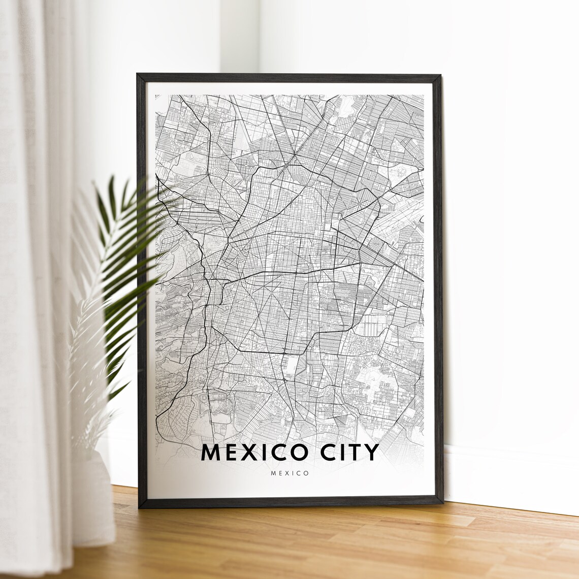 Mexico City Black And White Map Art Print - Image 2
